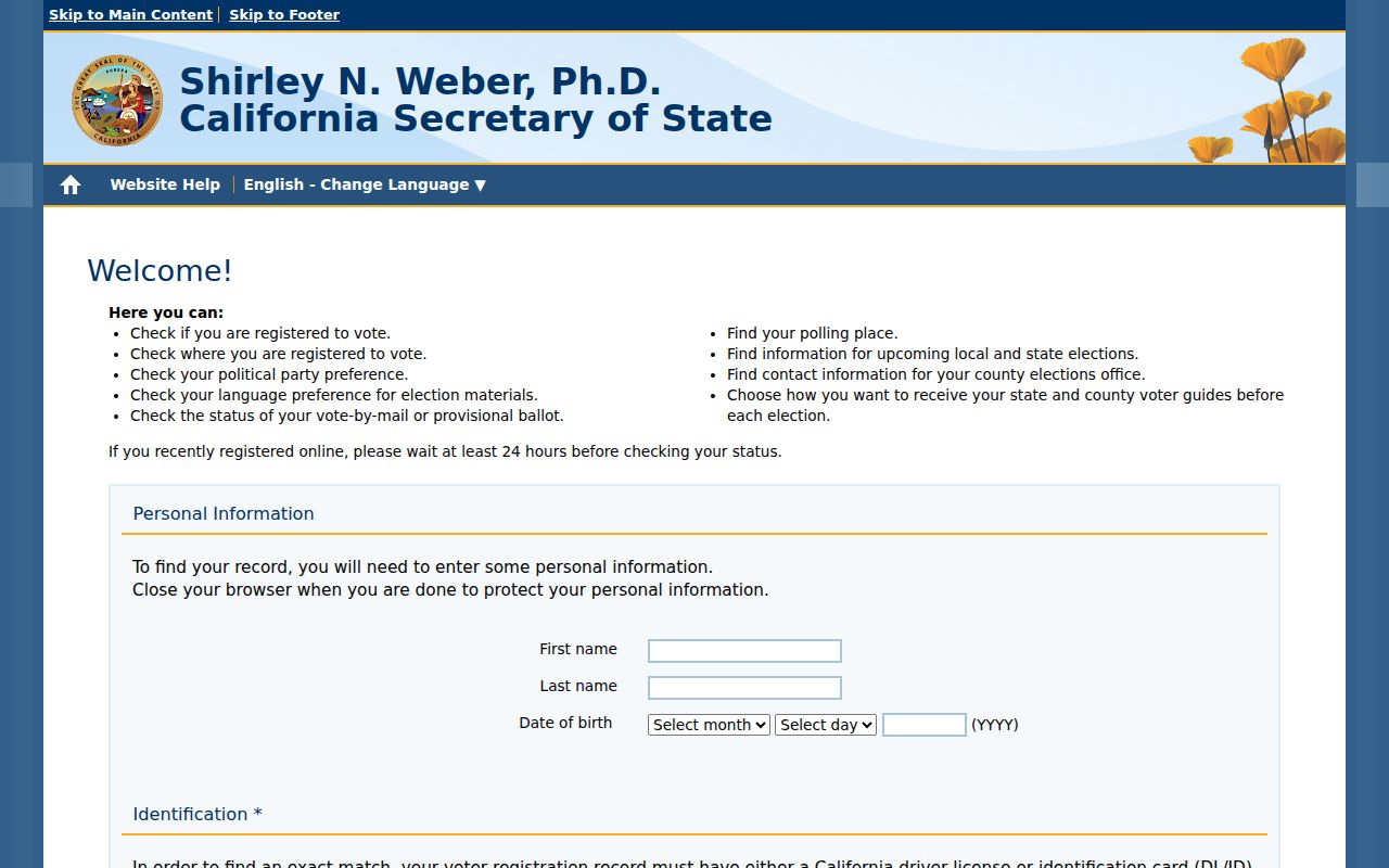 Perris residents directory California voter status lookup