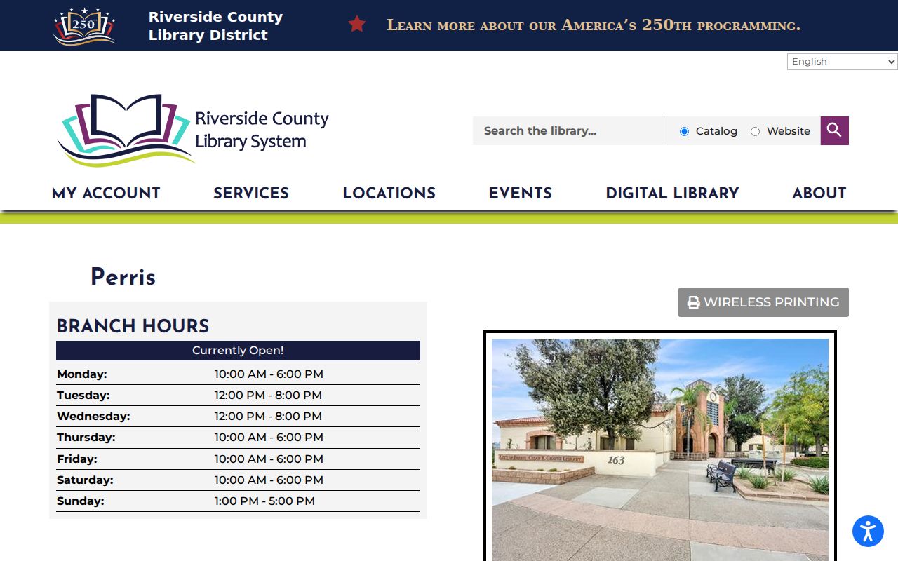 Perris residents directory Perris Library history and local records