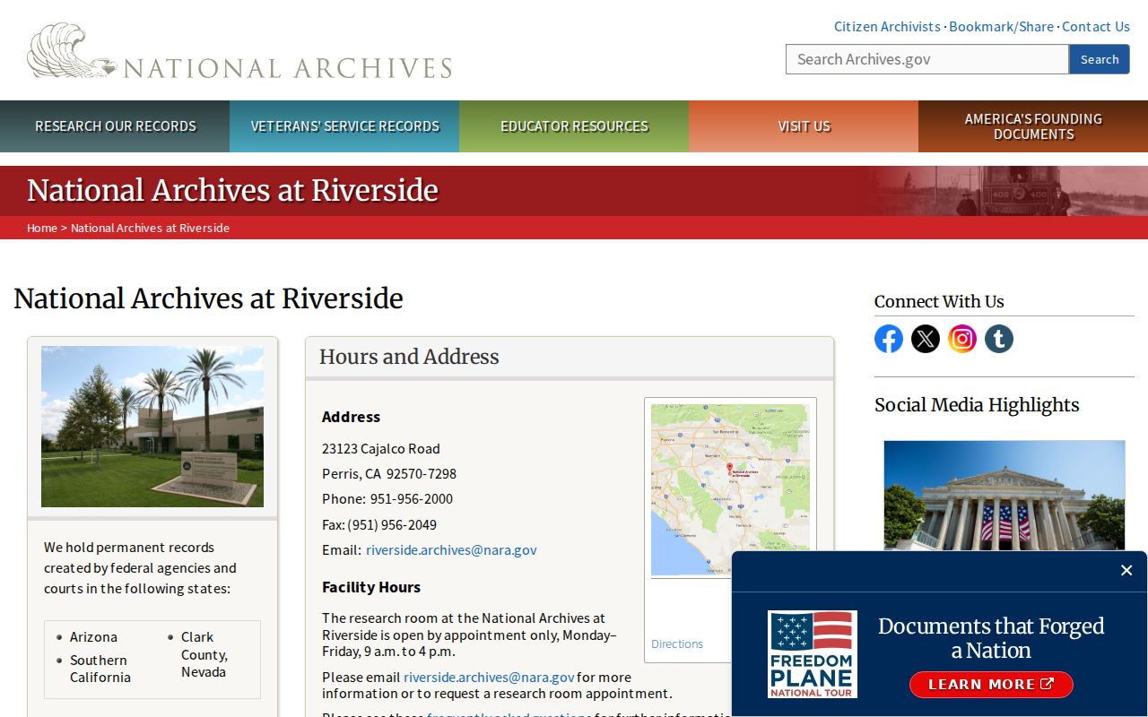 Perris previous residents National Archives research records
