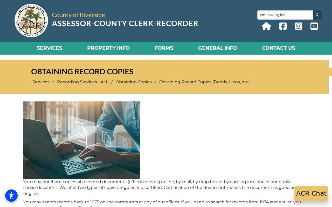 Perris previous residents Riverside recorder copy and historical records